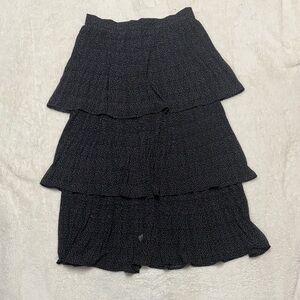 DownEast Dark Maxi Skirt with Tiered Layers